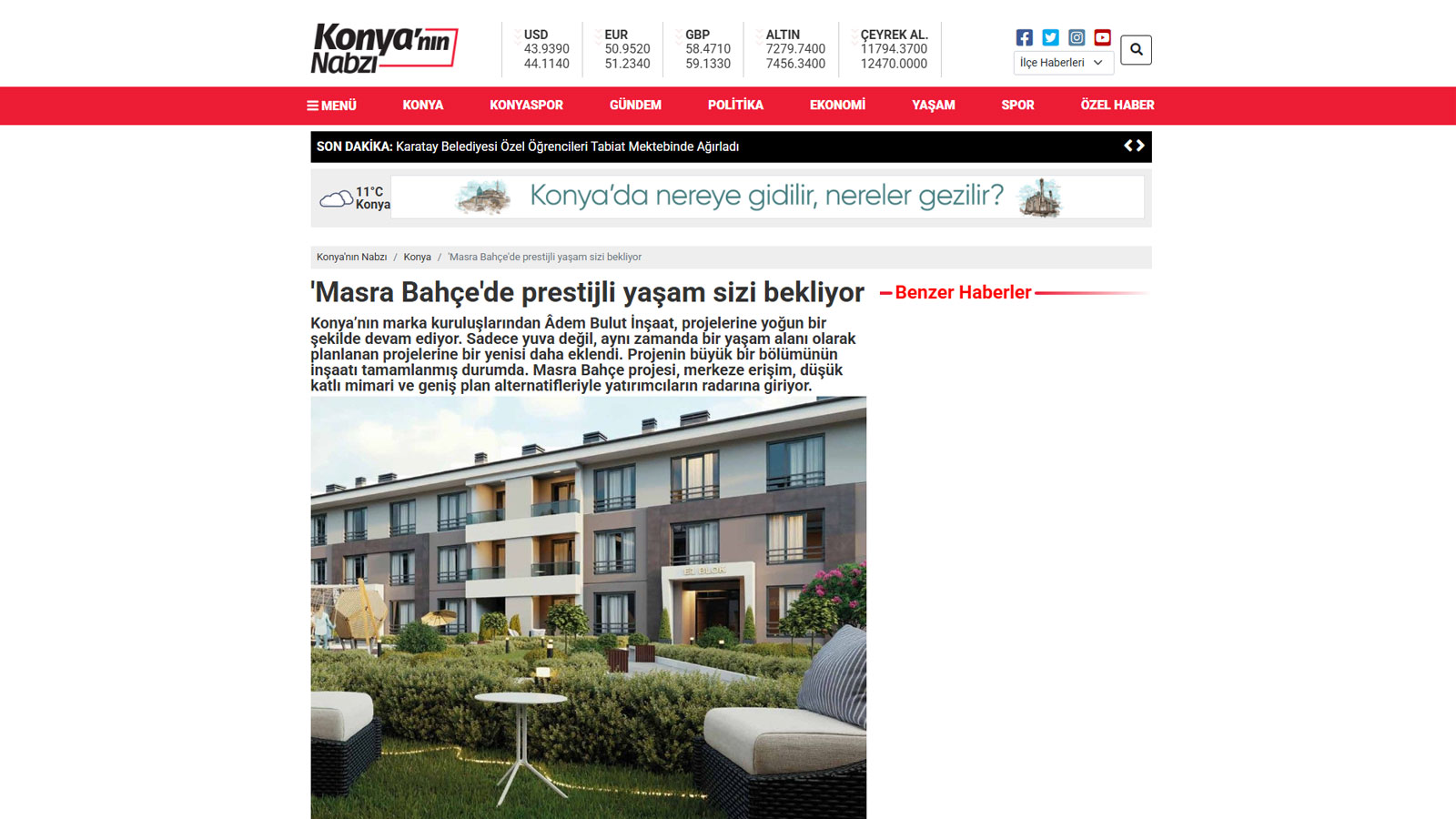 'Masra Bah&ccedil;e'de prestijli yaşam sizi bekliyor | Konya'nın Nabzı || Adem Bulut İnşaat | Çeyrek Asırlık Tecrübe ve Güven - İnşaa ettiği binlerce yaşam çalışma alanı ve mutlu müşteriyle çeyrek asırdan beri şehrin lider konut vesanayi tesisi üreticisi. 