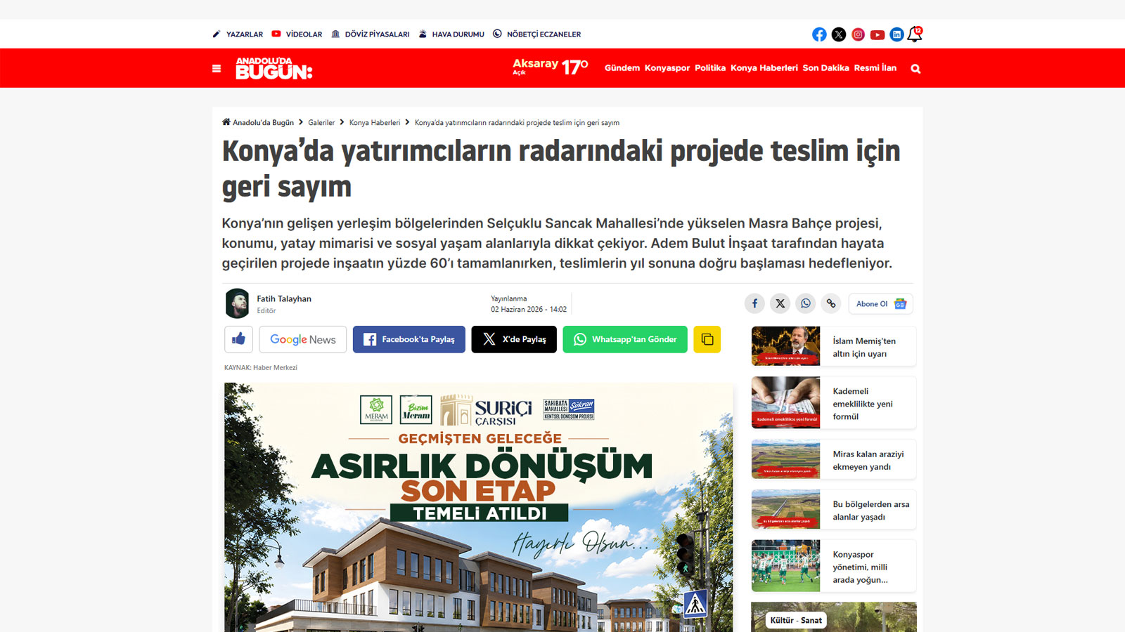 Adem Bulut İnşaat | Çeyrek Asırlık Tecrübe ve Güven - İnşaa ettiği binlerce yaşam çalışma alanı ve mutlu müşteriyle çeyrek asırdan beri şehrin lider konut vesanayi tesisi üreticisi.