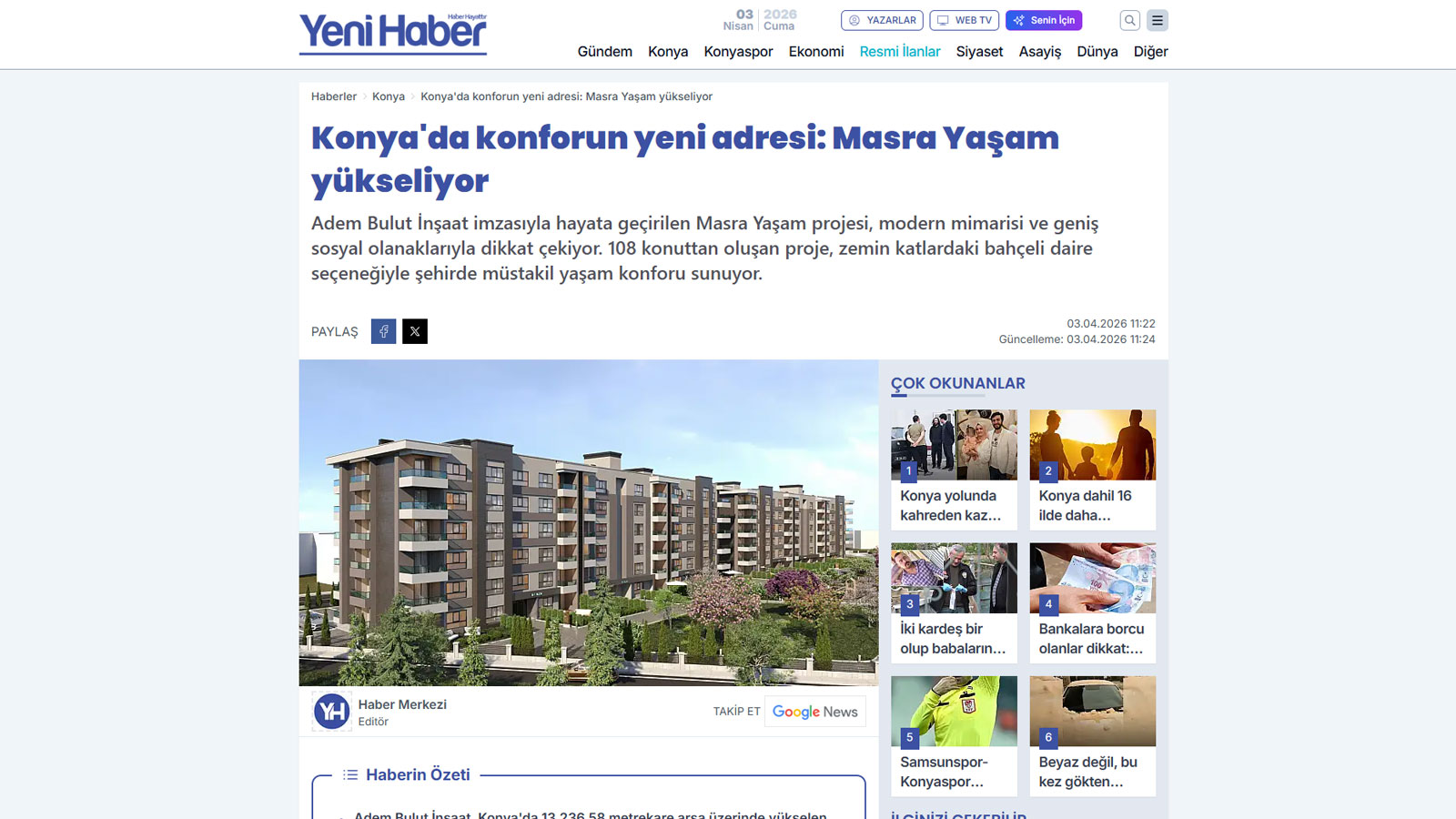 Adem Bulut İnşaat | Çeyrek Asırlık Tecrübe ve Güven - İnşaa ettiği binlerce yaşam çalışma alanı ve mutlu müşteriyle çeyrek asırdan beri şehrin lider konut vesanayi tesisi üreticisi.