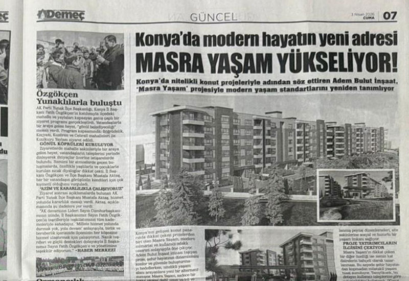 Adem Bulut İnşaat | Çeyrek Asırlık Tecrübe ve Güven - İnşaa ettiği binlerce yaşam çalışma alanı ve mutlu müşteriyle çeyrek asırdan beri şehrin lider konut vesanayi tesisi üreticisi.