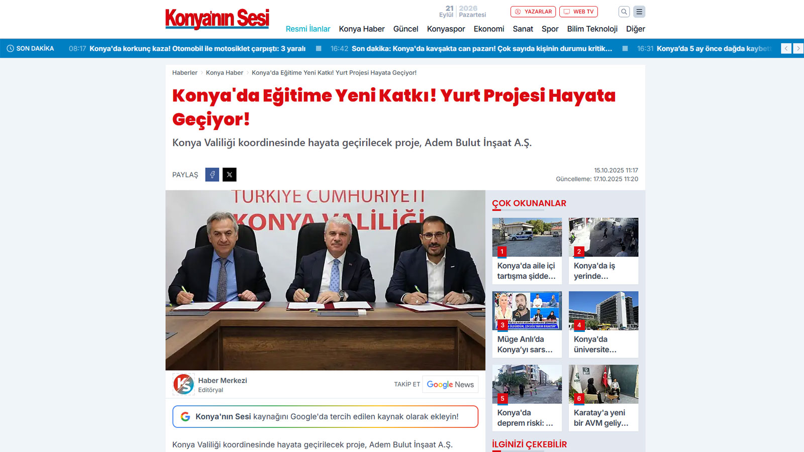 Adem Bulut İnşaat | Çeyrek Asırlık Tecrübe ve Güven - İnşaa ettiği binlerce yaşam çalışma alanı ve mutlu müşteriyle çeyrek asırdan beri şehrin lider konut vesanayi tesisi üreticisi.